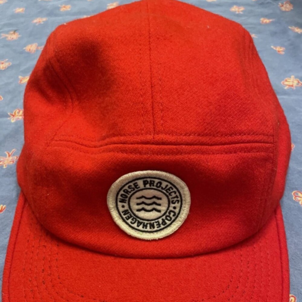 NORSE PROJECTS red wool baseball hat adjustable back